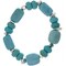 Earth&#x27;s Jewels Semi-Precious Dyed Turquoise Natural Magnesite Stretch Bracelet